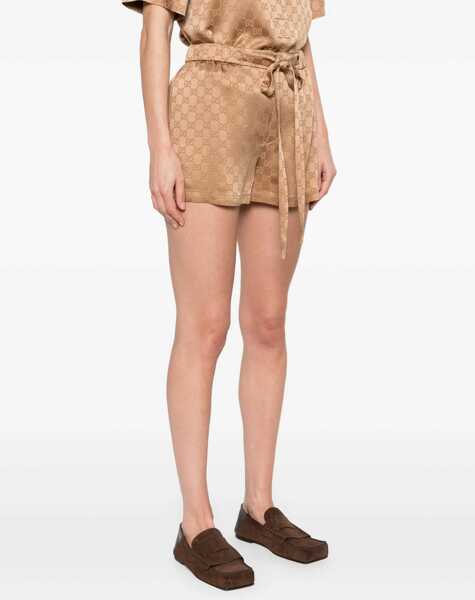 Pantaloni scurti Gucci Satin Gg Shorts BEIGE Femei (BM 18169090) 3