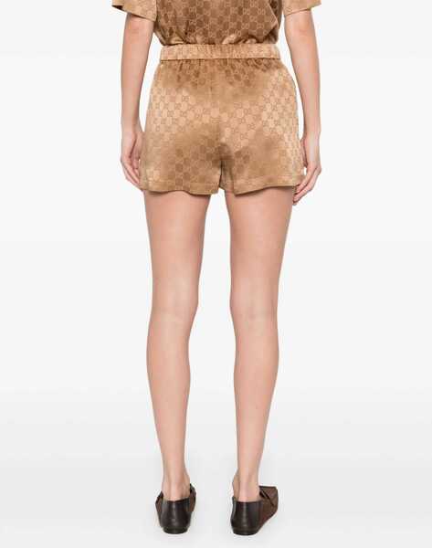 Pantaloni scurti Gucci Satin Gg Shorts BEIGE Femei (BM 18169090) 4