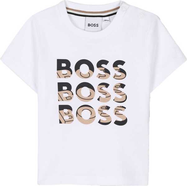 Tricouri Hugo Boss T-Shirts WHITE Baieti (BM 18169123) 1