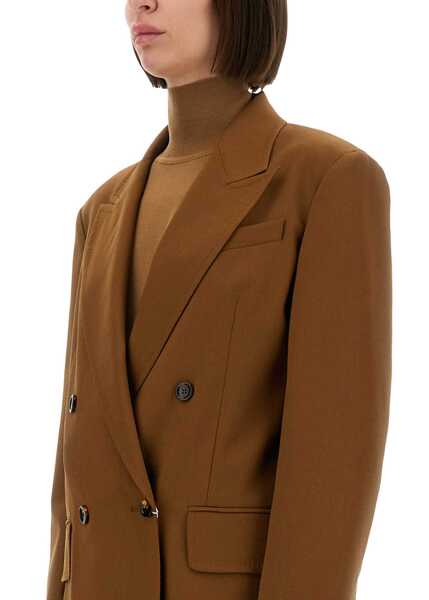 Sacouri Max Mara Wool Blend Double-Breasted Jacket BROWN Femei (BM 18169174) 4