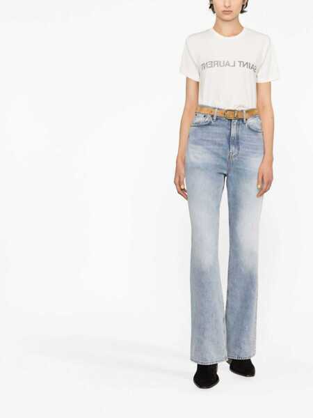 Tricouri Saint Laurent Saint Laurent Reverse T-Shirt WHITE Femei (BM 18169225) 2