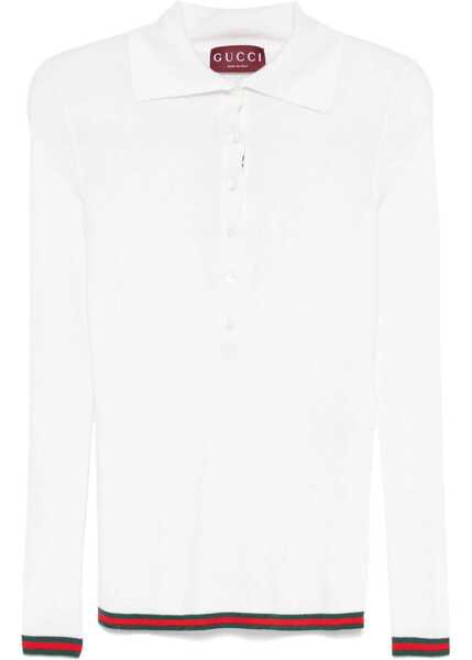 Tricouri Polo Gucci Cashmere And Silk Polo Shirt WHITE Femei (BM 18169237) 1