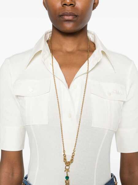 Tricouri Polo Chloe Slim Fit Polo. WHITE Femei (BM 18169240) 5