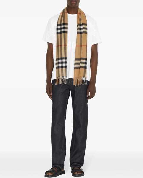 Esarfe Burberry Cashmere Check Scarf BEIGE Femei (BM 18169489) 4