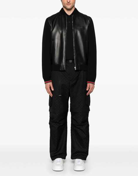 Bomber jacket Gucci Nappa Leather And Knitted Bomber Jacket BLACK Barbati (BM 18170035) 2