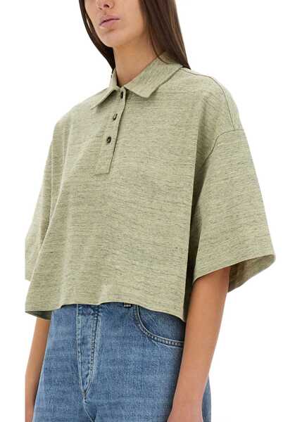 Tricouri Polo Bottega Veneta Cotton Pique Polo Shirt BEIGE Femei (BM 18170092) 4