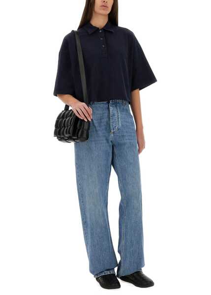 Tricouri Polo Bottega Veneta Cotton Pique Polo Shirt BLUE Femei (BM 18170281) 2