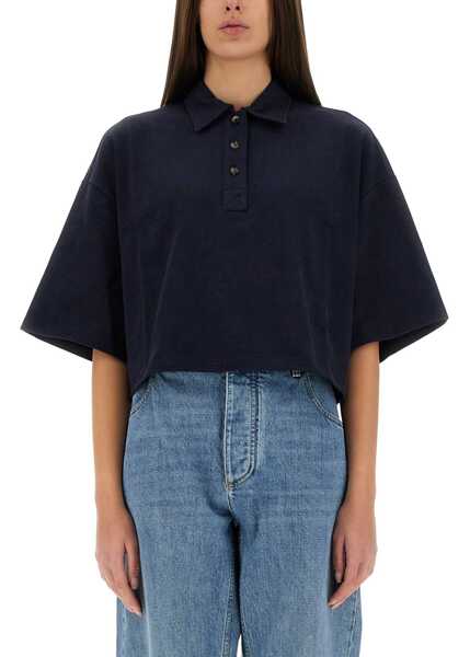 Tricouri Polo Bottega Veneta Cotton Pique Polo Shirt BLUE Femei (BM 18170281) 1