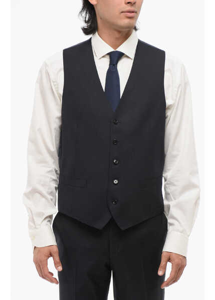 Veste costum CORNELIANI Virgin Wool Vest With Five Buttoms Blue Barbati (BM 18171292) 1