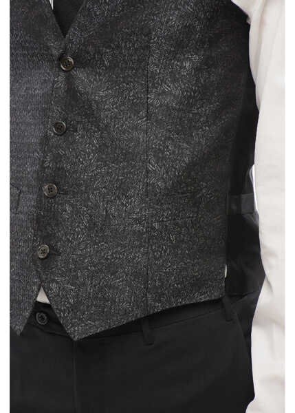 Veste costum CORNELIANI Tabby Vest With Geometric Motif Black Barbati (BM 18171316) 3