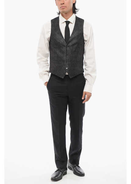 Veste costum CORNELIANI Tabby Vest With Geometric Motif Black Barbati (BM 18171316) 4