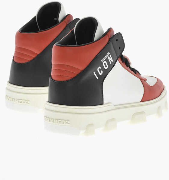 Sneakers DSQUARED2 High-Top Sneakers Basket Leather Red Barbati (BM 18171355) 2