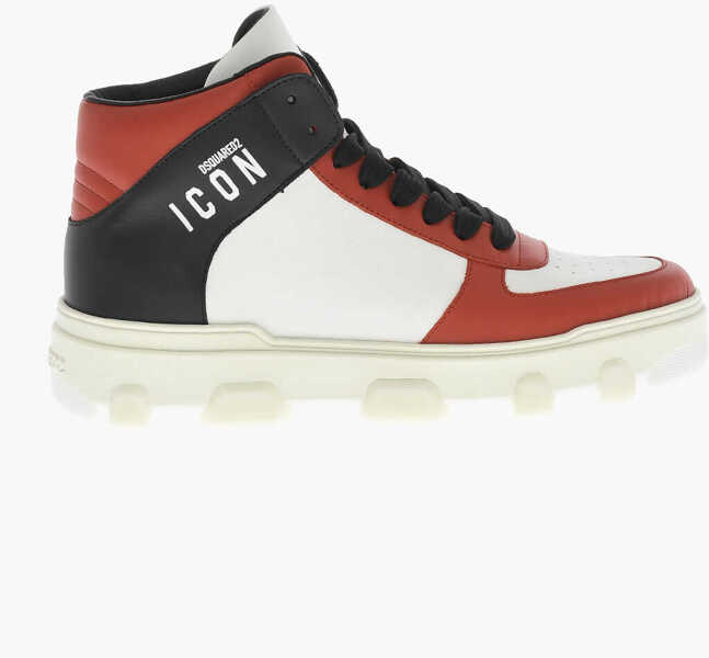 Sneakers DSQUARED2 High-Top Sneakers Basket Leather Red Barbati (BM 18171355) 3