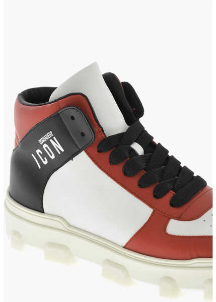 Sneakers DSQUARED2 High-Top Sneakers Basket Leather Red Barbati (BM 18171355) 4
