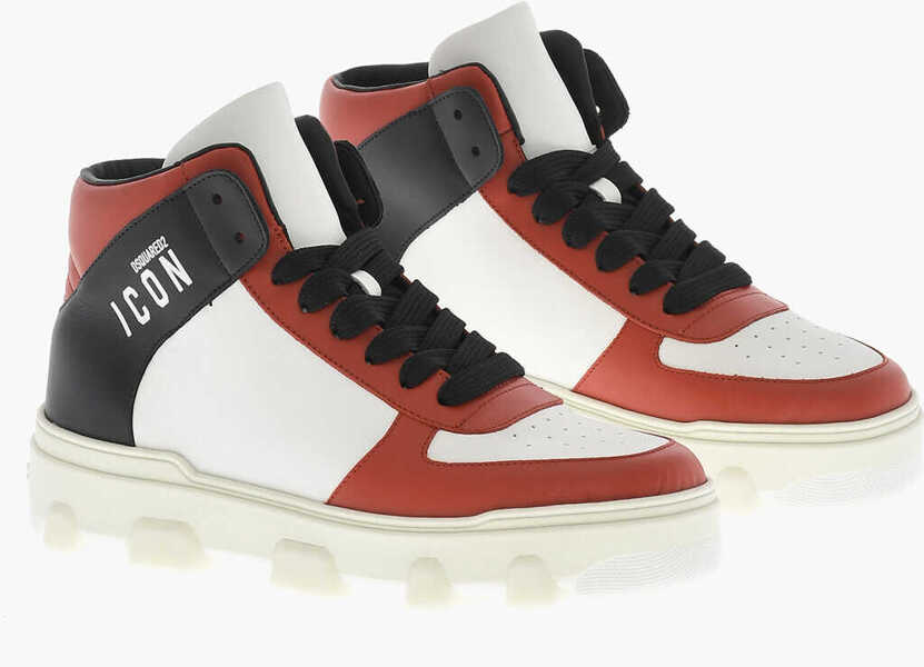 Sneakers DSQUARED2 High-Top Sneakers Basket Leather Red Barbati (BM 18171355) 1