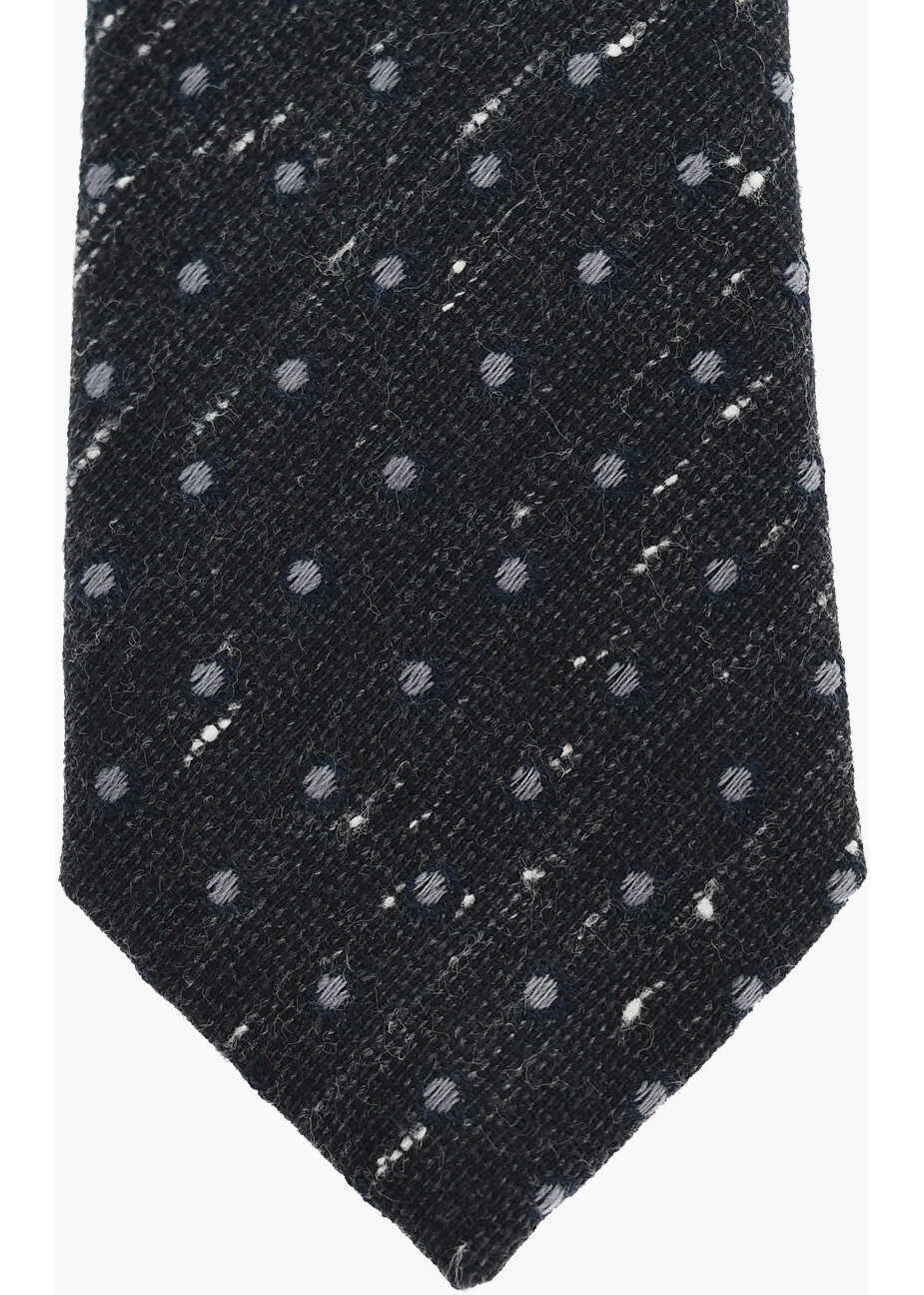 Cravate CORNELIANI Polka Dot Patterned Cotton Blend Tie Blue Barbati (BM 18171376) 2