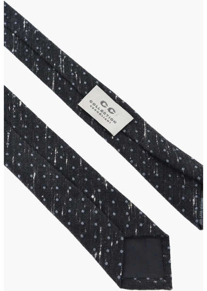 Cravate CORNELIANI Polka Dot Patterned Cotton Blend Tie Blue Barbati (BM 18171376) 3