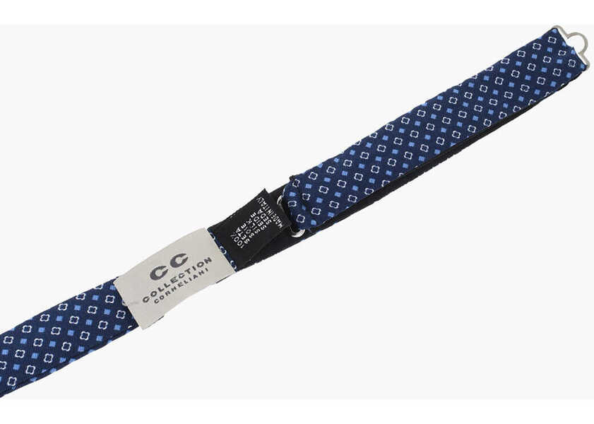 Papioane CORNELIANI Cc Collection Geometric Patterned Silk Bow Tie Blue Barbati (BM 18171394) 2