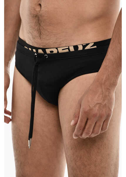Sorturi de baie DSQUARED2 Swim Briefs With Branded Elastic Band Black Barbati (BM 18171817) 3