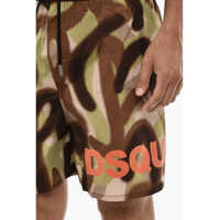 Sorturi de baie DSQUARED2 pentru Barbati - Sorturi de baie DSQUARED2 Logoed Swim Short With Spray Paint Motif Multicolor Barbati (BM 18171823) - B-mall.ro