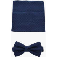 Papioane CORNELIANI Cc Collection Jacquard Silk Pocket Square And Bow Tie Set