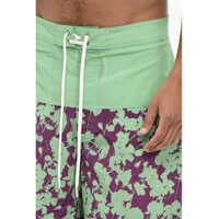 Sorturi de baie DSQUARED2 pentru Barbati - Sorturi de baie DSQUARED2 Extra-Long Swim Short With Floral Motif Green Barbati (BM 18171886) - B-mall.ro