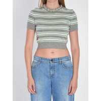 Tricouri Striped Cropped T-Shirt Femei