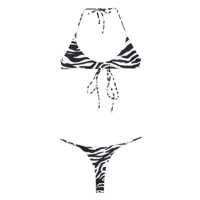 Costume de baie The Attico Zebra Print Bikini Femei
