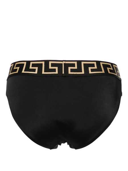 Sorturi de baie Versace Black Speedo With Greca Detail In Tech Fabric Man Black Barbati (BM 18174903) 2
