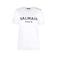 Topuri Balmain Cotton Crew-Neck T-Shirt Femei