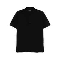 Tricouri Polo Tom Ford Black Polo Shirt With Classic Collar In Cotton Blend Man