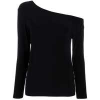 Topuri Black Off-Shoulder Top In Tech Fabric Stretch Woman Femei