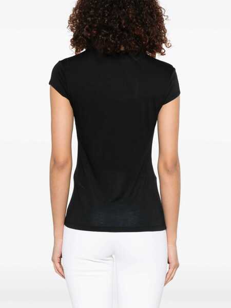 Tricouri Elisabetta Franchi Elisabetta Franchi Viscose Crew-Neck T-Shirt Black Femei (BM 18176673) 4