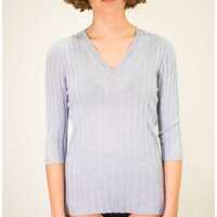Pulovere La Rose V Neck Cash/Silk Sky Femei