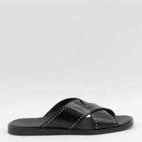 Balerini Church'S Black Leather Flat Femei