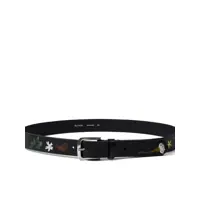 Curele Paul Smith Contrast Floral Embroidery Leather Belt Barbati