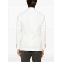 Sacouri Brunello Cucinelli pentru Barbati - Sacouri Brunello Cucinelli Brunello Cucinelli Pinstriped Deconstructed Blazer Beige Barbati (BM 18188106) - B-mall.ro