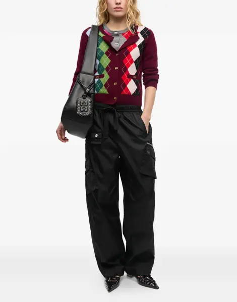 Cardigane Ganni Check Cardigan TAWNY PORT Femei (BM 18189247) 2