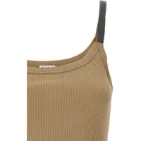 Topuri Brunello Cucinelli Dama - Topuri Brunello Cucinelli Ribbed tank Top TAUPE Femei (BM 18189457) - B-mall.ro
