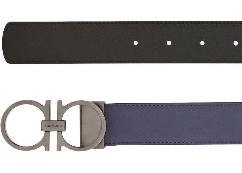 Curele Ferragamo Leather reversible Belt GRAPHITE Barbati (BM 18189475) 2