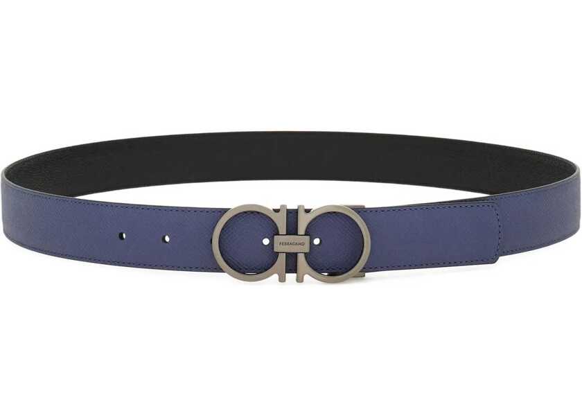 Curele Ferragamo Leather reversible Belt GRAPHITE Barbati (BM 18189475) 1
