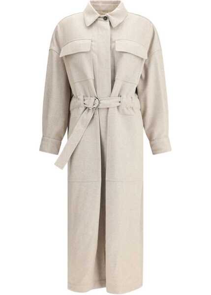 Paltoane Brunello Cucinelli Long Coat BEIGE Femei (BM 18189622) 1