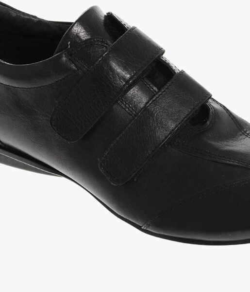 Pantofi Oxford CORNELIANI Solid Color Leather Shoes With Touch Strap Closure Black Barbati (BM 18189823) 4