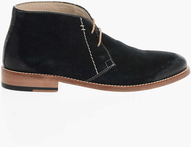 Pantofi Oxford CORNELIANI Suede Derby Shoes With Contrasting Strings Blue Barbati (BM 18189841) 3