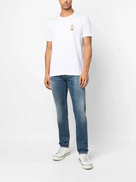 Tricouri Dolce & Gabbana Bee And Crown Embroidered T-Shirt WHITE Barbati (BM 18189982) 2