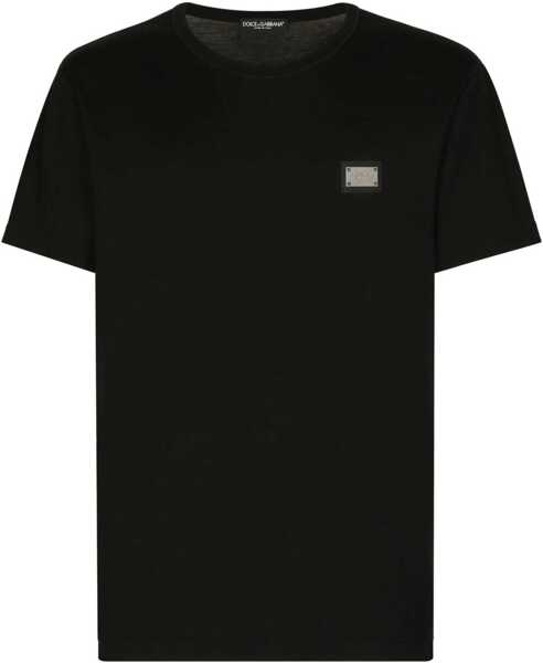 Tricouri Dolce & Gabbana T-Shirt With Logo Plaque BLACK Barbati (BM 18189988) 1
