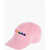 DSQUARED2 Cotton Gabardine Rainbow Leaf Cap With Multicolor Detail Pink