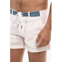 Sorturi de baie DSQUARED2 pentru Barbati - Sorturi de baie DSQUARED2 Contrasting Bands Midi Swim Shorts White Barbati (BM 18190342) - B-mall.ro