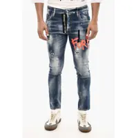 Blugi slim fit Slim Fit Icon Forever Jeans Splatter Effect 15 Cm Barbati
