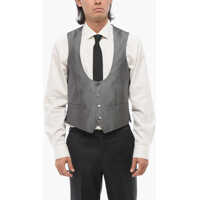 Veste costum Embroidered 4 Buttons Silk Vest With Jetted Pockets Barbati